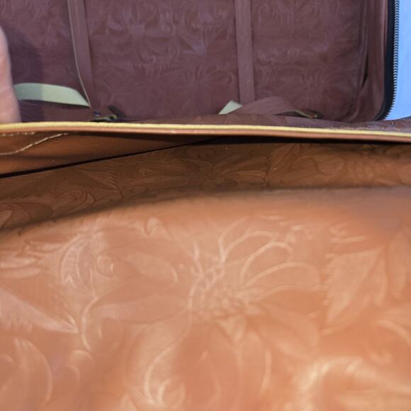 Vintage K-Mart Luggage Travel Bag Suitcase 17" x 11" x 4" Front Pocket Floral - Picture 8 of 11